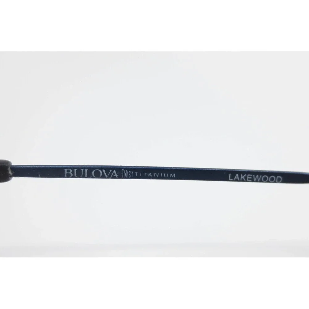 Bulova Twist Titanium Lakewood Navy Blue Rectangular Semi-Rimless Eyeglasses